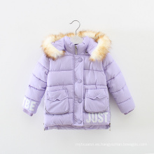 Ropa de los niños de la chaqueta de invierno del nuevo abrigo del diseño 2015 para las muchachas